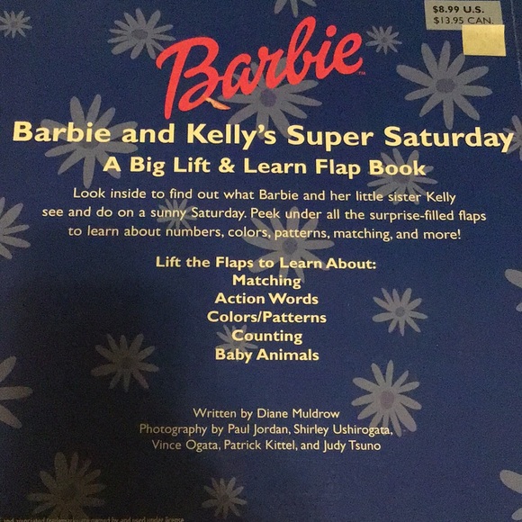 Barbie 💖Big Lift and Learn Flap book board book Barbie & Kelly's Super Saturday - Picture 9 of 9